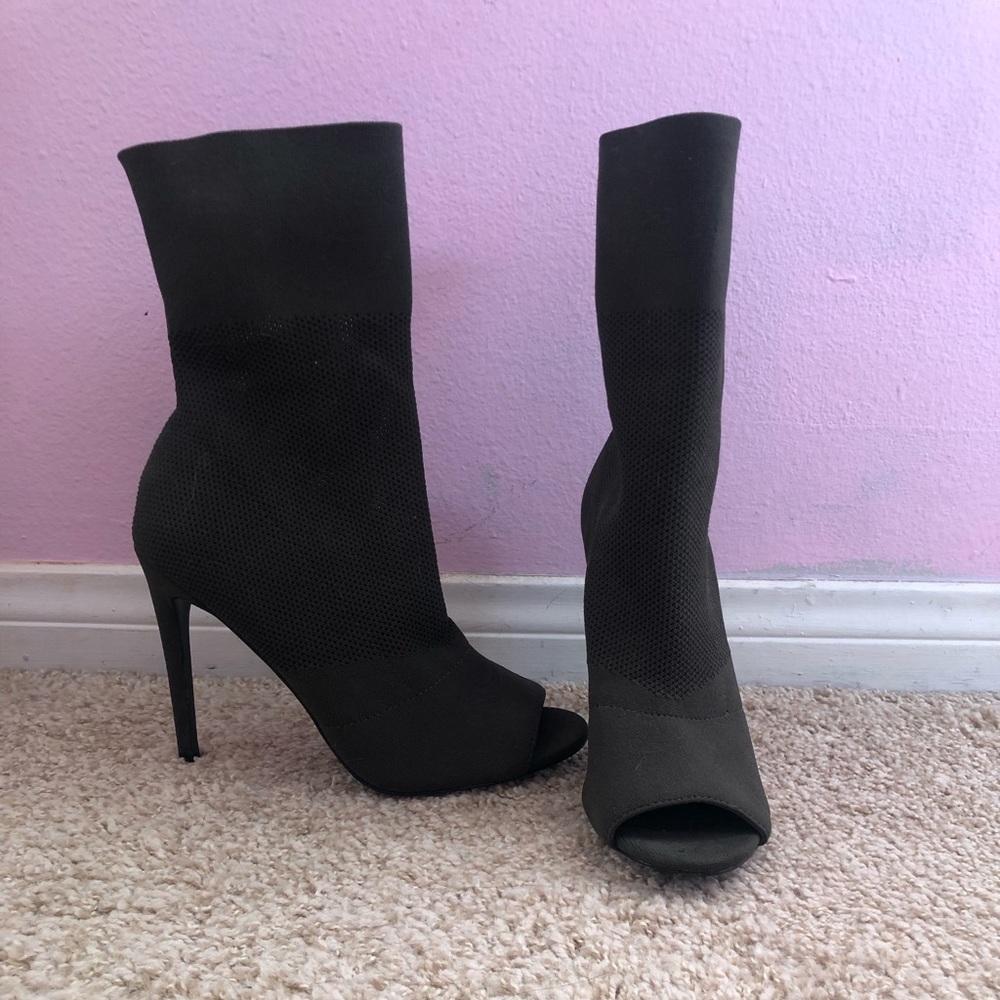 army green tight stilleto heels